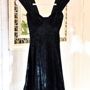 Sweetheart Black Velvet Mini Dress
